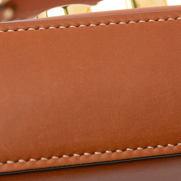 Pre-owned Celine Leather Triomphe Claude Shoulder Bag Brown