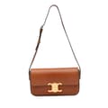 Pikkukuva 1 / 10: Pre-owned Celine Leather Triomphe Claude Shoulder Bag Brown