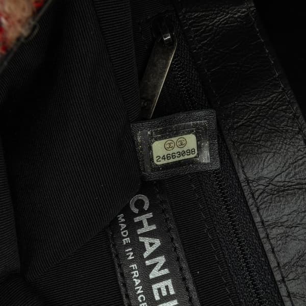 Pre-owned Chanel CC Tweed and Shearling Single Flap Multi