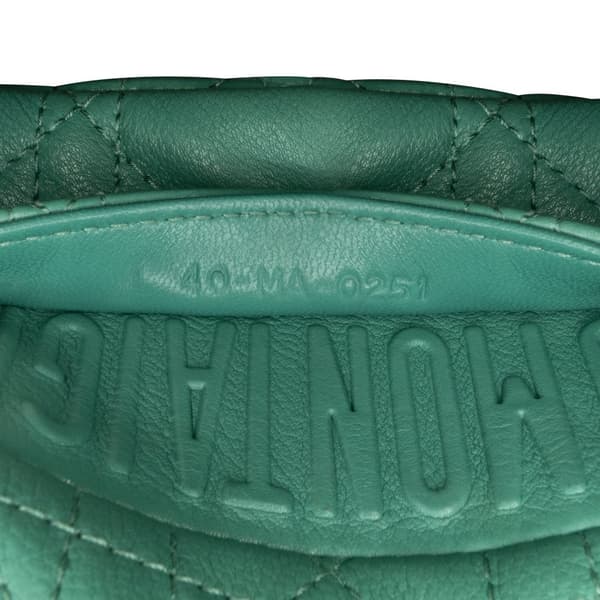 Pre-owned Dior Micro Calfskin Cannage Supple Caro Bag Green