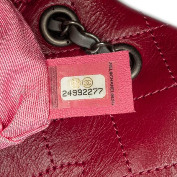 Pre-owned Chanel CC Lambskin and Tweed Flap Red