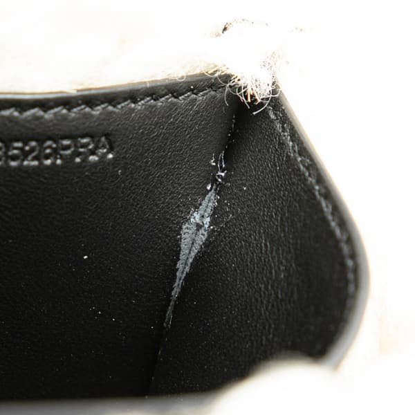 Pre-owned Burberry Medium Shearling Trimmed Coated Canvas Lola Crossbody Black