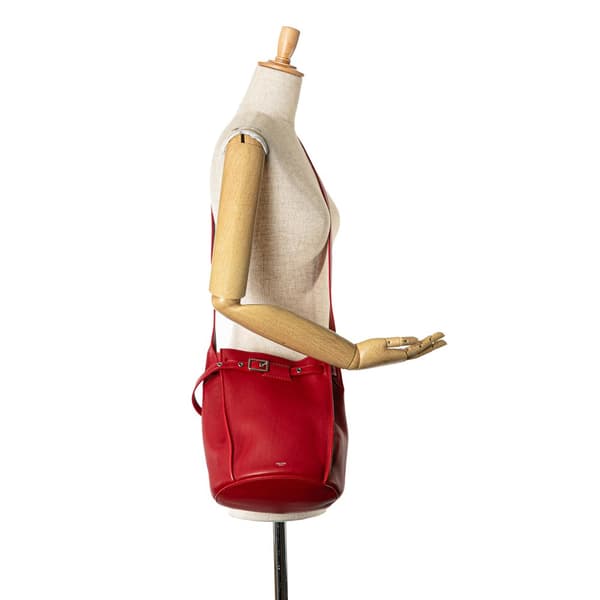 Pre-owned Celine Leather Big Bag Bucket Crossbody Red