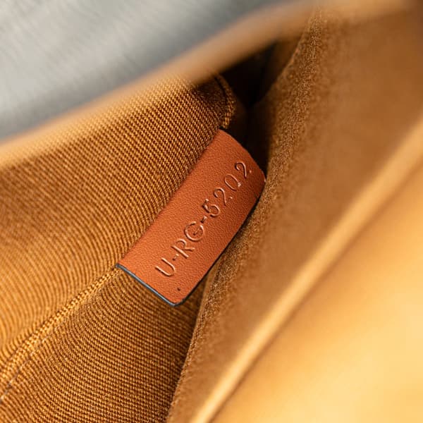 Pre-owned Celine Mini Triomphe Coated Canvas Besace Crossbody Brown