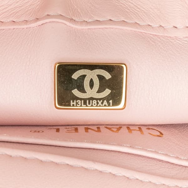 Pre-owned Chanel Mini Quilted Lambskin Heart Charms Flap Pink