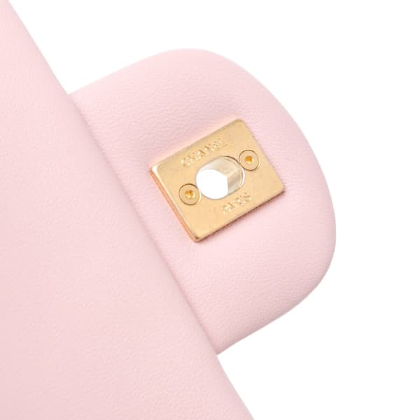 Pre-owned Chanel Mini Quilted Lambskin Heart Charms Flap Pink