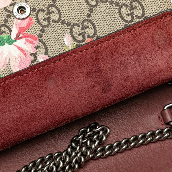Pre-owned Gucci Super Mini GG Supreme Blooms Dionysus Crossbody Brown