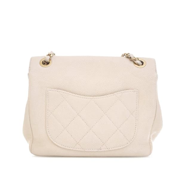Pre-owned Chanel Caviar Business Affinity Messenger Flap White