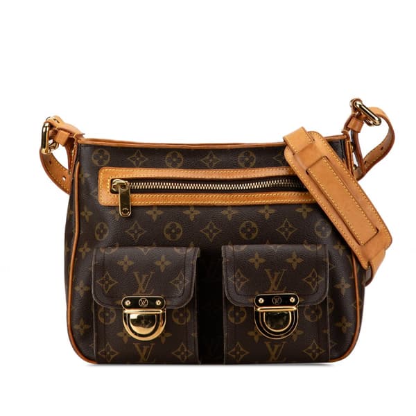 Pre-owned Louis Vuitton Monogram Hudson GM Brown