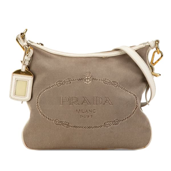 Pre-owned Prada Canapa Logo Crossbody Brown