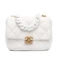 Pikkukuva 1 / 5: Pre-owned Chanel Mini Quilted Lambskin Lacquered Chain Flap White