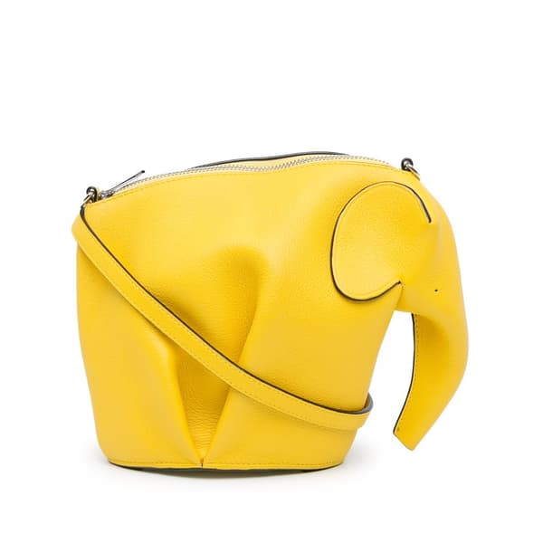 Pre-owned LOEWE Mini Calfskin Elephant Crossbody Yellow