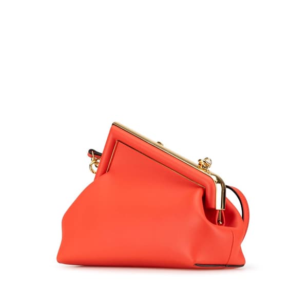 Pre-owned Fendi Small Nappa Fendi First Red