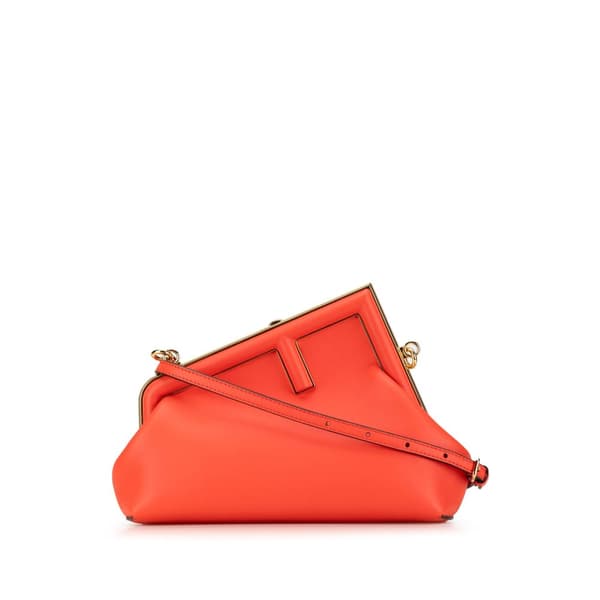 Pre-owned Fendi Small Nappa Fendi First Red