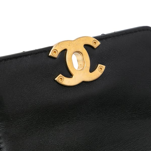 Pre-owned Chanel Mini Quilted Calfskin Framing Chain Flap Black