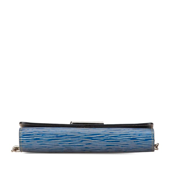 Pre-owned Louis Vuitton Epi Denim Twist Wallet on Chain Blue