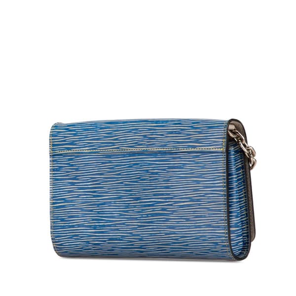 Pre-owned Louis Vuitton Epi Denim Twist Wallet on Chain Blue