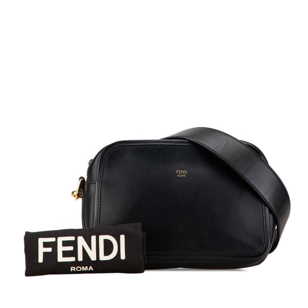 Pre-owned Fendi Calfskin F is Fendi Camera Bag Black