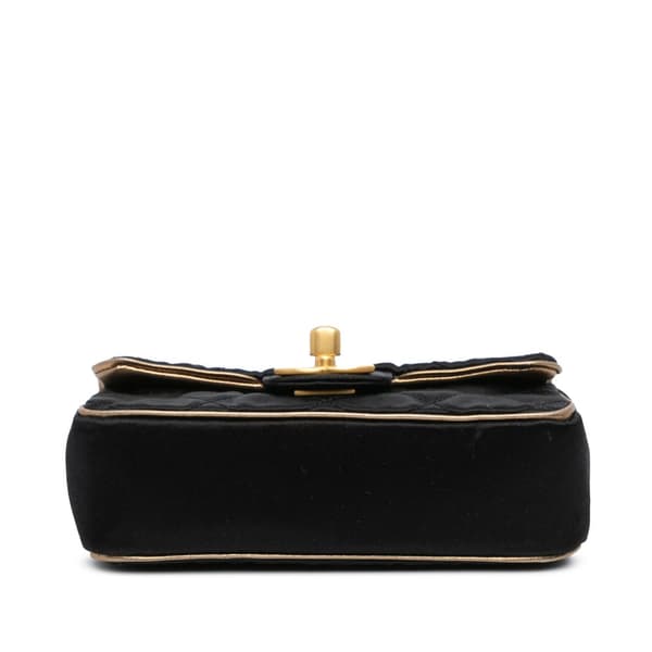 Pre-owned Chanel Extra Mini Quilted Satin Flap Black
