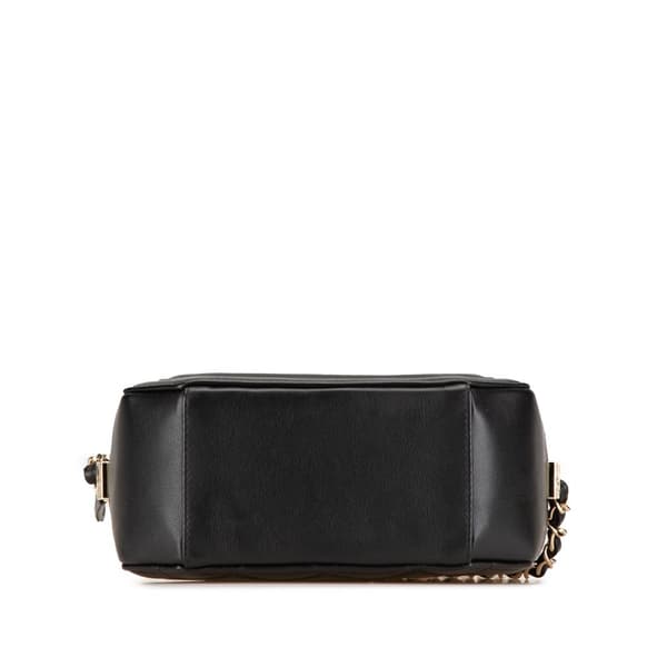 Pre-owned Chanel CC Quilted Lambskin Octagon Camera Case Black