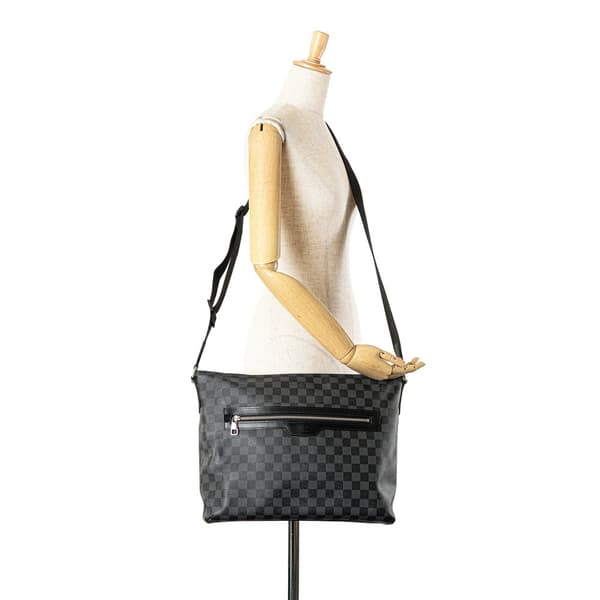 Pre-owned Louis Vuitton Damier Graphite Mick MM Black