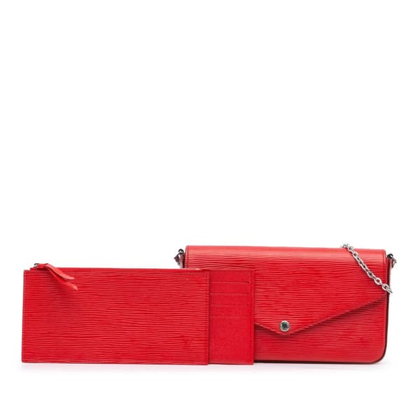 Pre-owned Louis Vuitton Epi Pochette Felicie Red