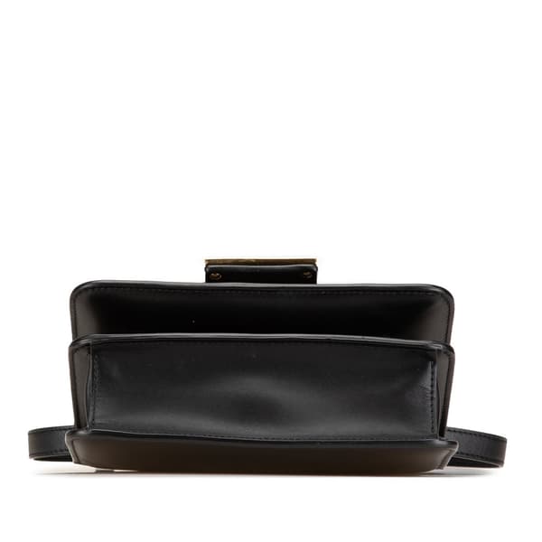 Pre-owned Fendi Leather Crystal Fab Crossbody Black