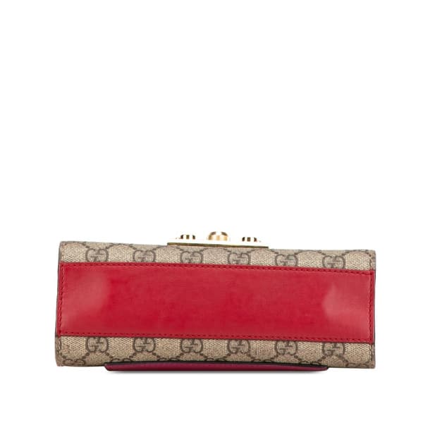 Pre-owned Gucci Small GG Supreme Padlock Crossbody Brown