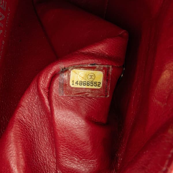 Pre-owned Chanel Mini Square Classic Caviar Single Flap Red