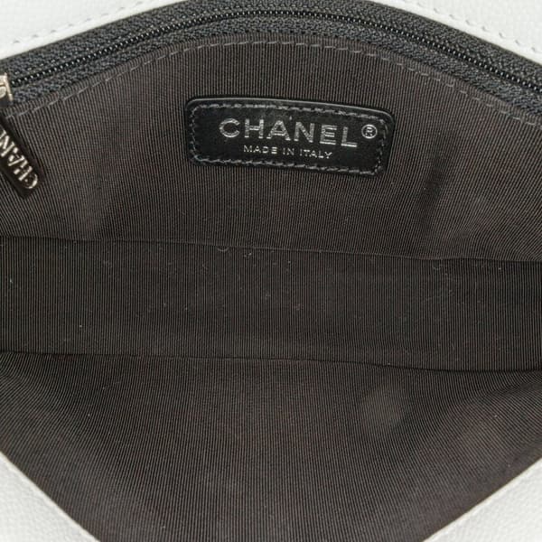Pre-owned Chanel Small Quilted Caviar My Everything Flap White