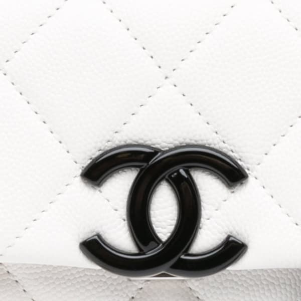 Pre-owned Chanel Small Quilted Caviar My Everything Flap White