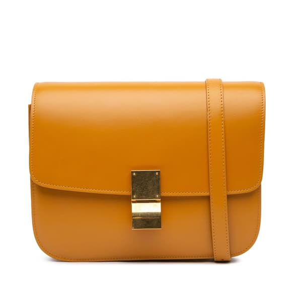Pre-owned Celine Medium Calfskin Classic Box Brown