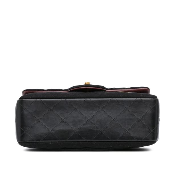 Pre-owned Chanel Mini Rectangular Felt Paris-Hamburg Charms Flap Black