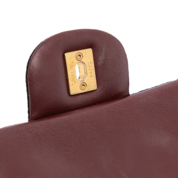 Pre-owned Chanel Mini Rectangular Felt Paris-Hamburg Charms Flap Black