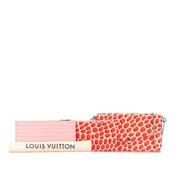 Pre-owned Louis Vuitton Monogram Vernis Jungle Dots Pochette Felicie Pink
