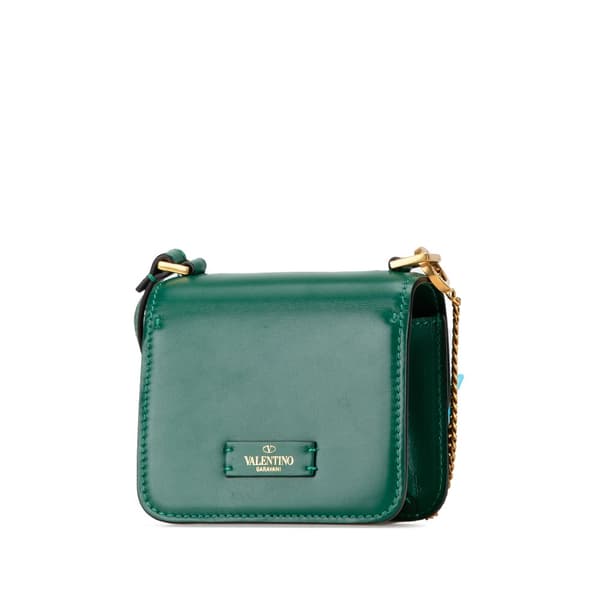Pre-owned Valentino Micro Leather VSling Crossbody Green