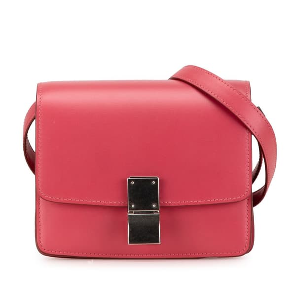 Pre-owned Celine Small Calfskin Classic Box Pink