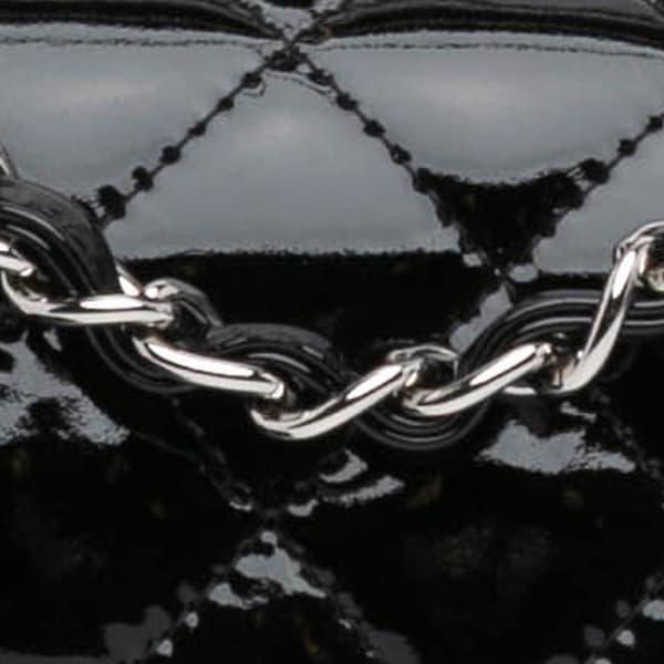 Pre-owned Chanel Mini Square Classic Patent Single Flap Black