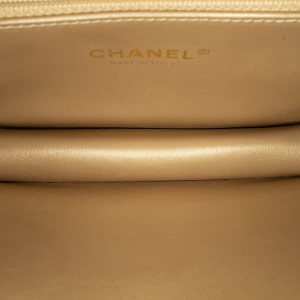 Pre-owned Chanel Quilted Lambskin Octagonal Buckle Crossbody Black