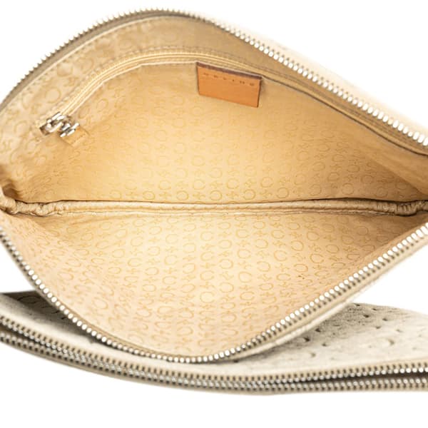 Pre-owned Celine C Macadam Suede Double Zip Crossbody Brown