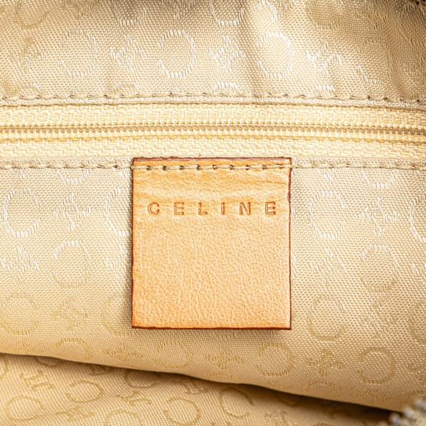 Pre-owned Celine C Macadam Suede Double Zip Crossbody Brown
