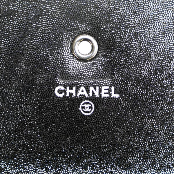 Pre-owned Chanel Iridescent Caviar Crystal CC Wallet On Chain Black