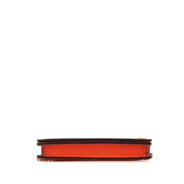 Pre-owned Gucci Leather Betty Wallet on Chain Orange