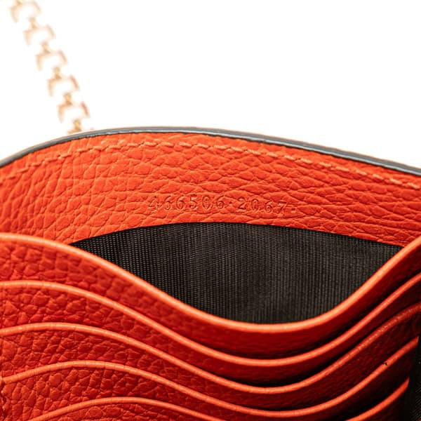 Pre-owned Gucci Leather Betty Wallet on Chain Orange