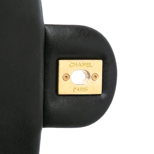 Pre-owned Chanel Mini Quilted Calfskin Crystal Pearls Chain Flap Black