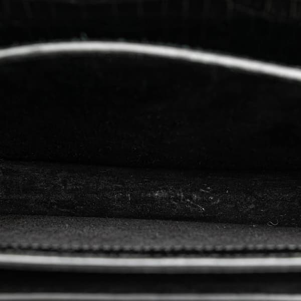 Pre-owned Saint Laurent Medium Croc Embossed Leather Sunset Crossbody Black
