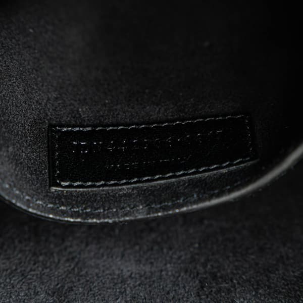 Pre-owned Saint Laurent Medium Croc Embossed Leather Sunset Crossbody Black