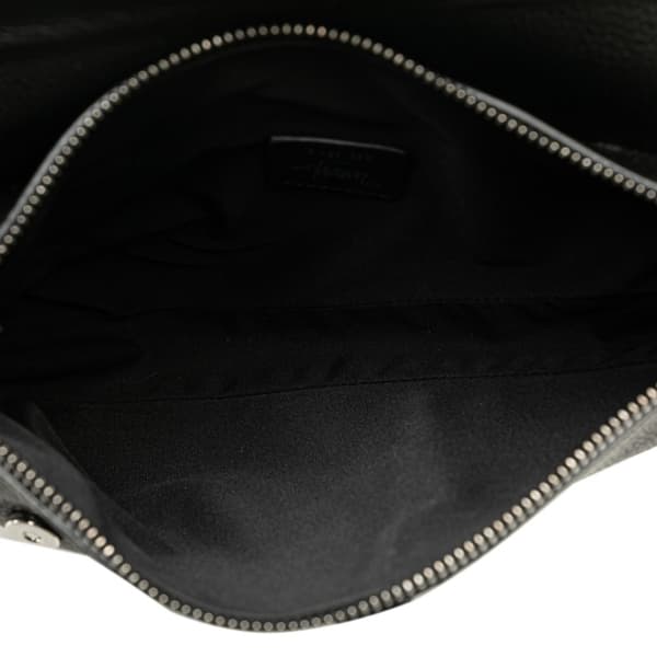 Pre-owned Dior Shawn Stussy Grained Calfskin Saddle Bag Black