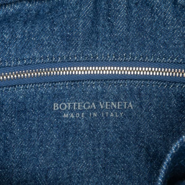 Pre-owned Bottega Veneta Small Denim Intreccio Camera Bag Blue