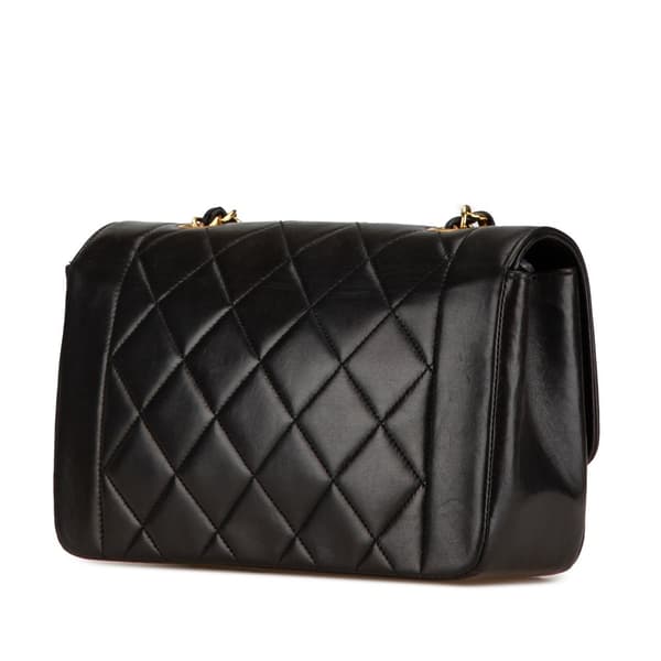 Pre-owned Chanel Medium Lambskin Diana Flap Black